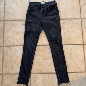James Jeans James Twiggy Black  Ripped Distressed Raw HemSize 29
